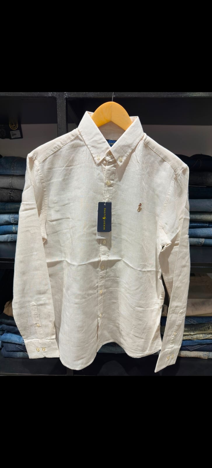 RL POLO LINEN SAND BEIGE SHIRT