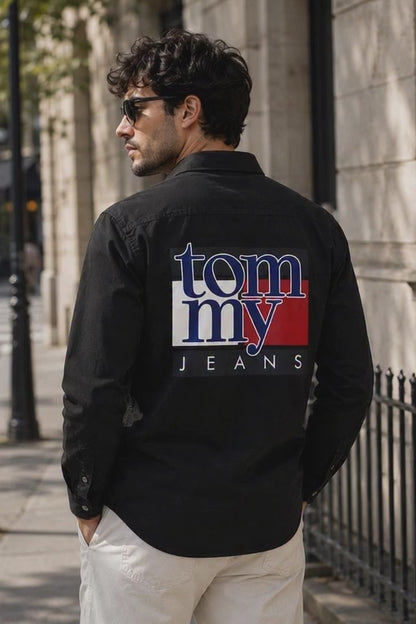 TOMMY HILFIGER BIG SIZE BLACK SHIRT