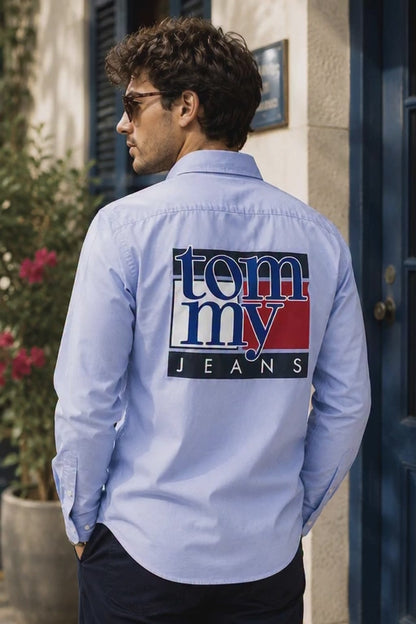 TOMMY HILFIGER BIG SIZE SKY BLUE SHIRT