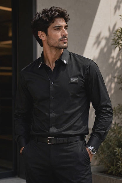 BALMAIN PARIS STEEL LOGO SHIRT