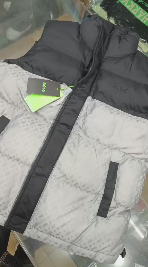 HUGO BOSS SILVER HALF JACKET