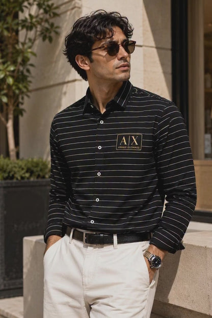 ARMANI EXCHANGE AX BLACK SHIRT