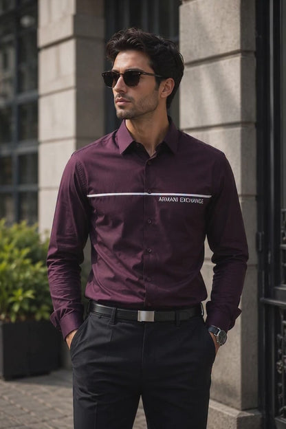 ARMANI EXCHANGE AX MAHROON SHIRT