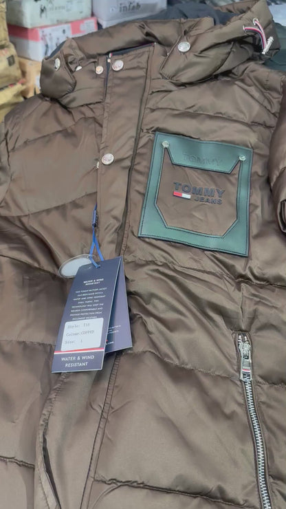 TOMMY HILFIGER GREY JACKET DUCK FEATHER -10degree