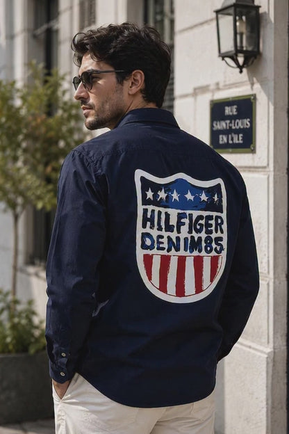 TOMMY HILFIGER BIG SIZE BLUE SHIRT