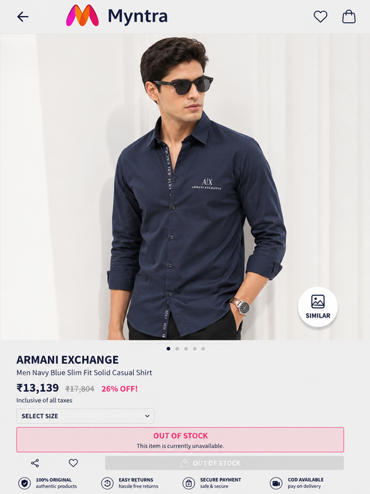 ARMANI EXCHANGE AX DARK BLUE SHIRT