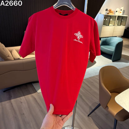 LOUIS VUITTON IMPORTED LUXURY HIGH QUALITY RED TSHIRT