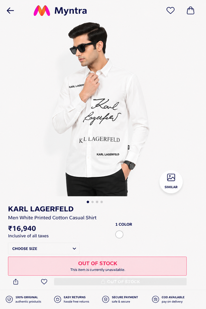 KARL LAGERFELD WHITE COLOUR SHIRT