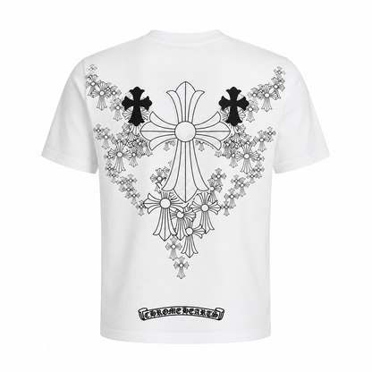 CHROME HEART IMPORTED LUXURY HIGH QUALITY WHITE TSHIRT