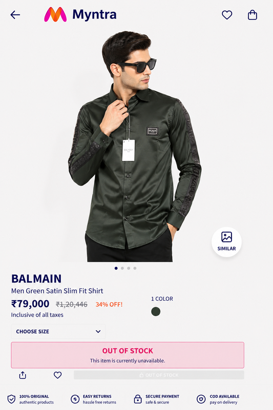 BALMAIN SIDE STRIP BOTTLE GREEN SHIRT