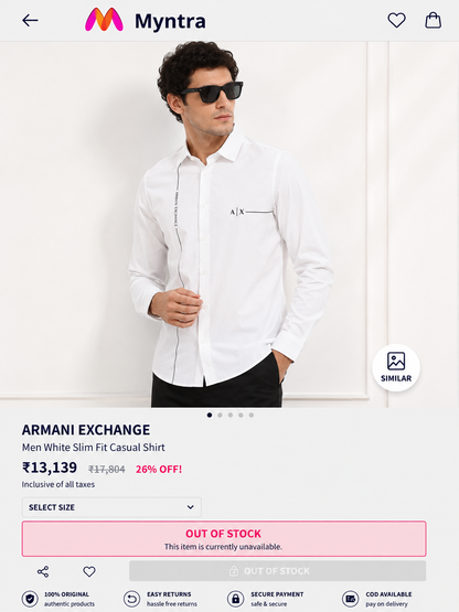ARMANI EXCHANGE AX WHITE SHIRT