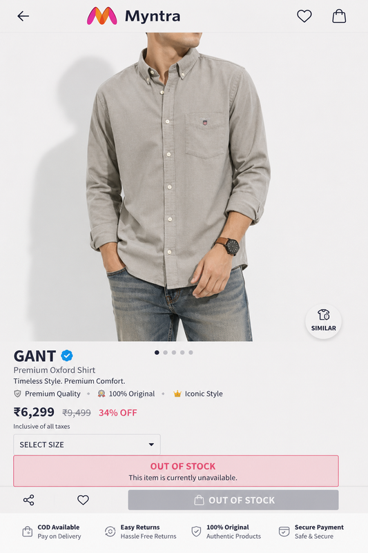 GANT LINEN LIGHT STONE GREY SHIRT