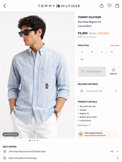 TOMMY HILFIGER BLUE STRIPED SHIRT