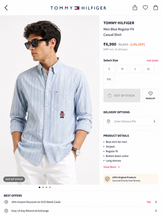 TOMMY HILFIGER BLUE STRIPED SHIRT