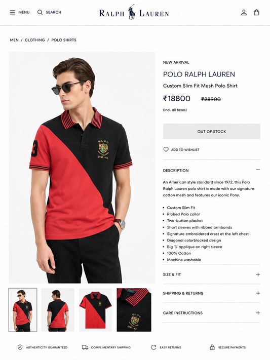 RL POLO RED WITH BLACK TSHIRT