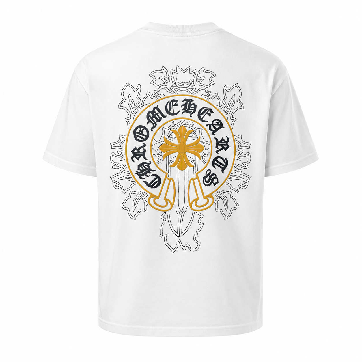 CHROME HEART IMPORTED LUXURY HIGH QUALITY WHITE TSHIRT