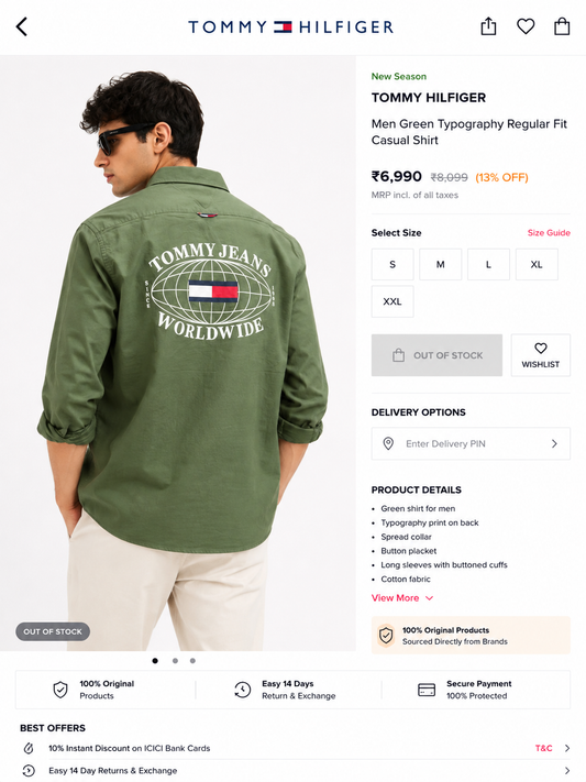 TOMMY HILFIGER GREEN SHIRT