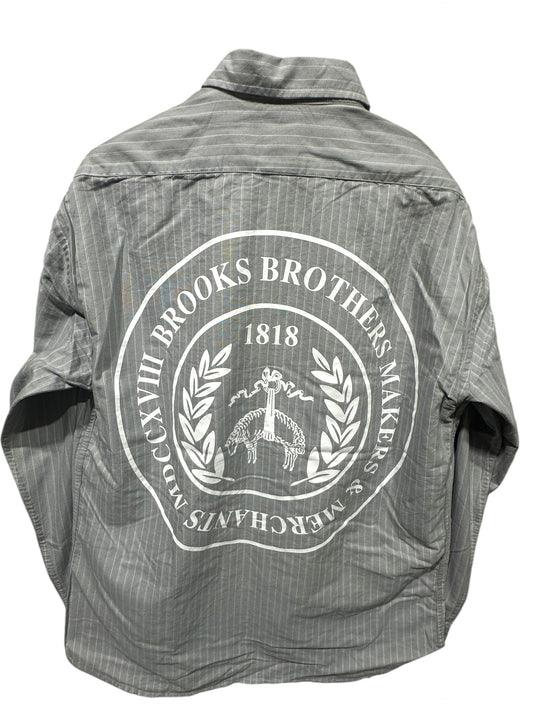 BROOKS BROTHERS GREY STRIPED SHIRT