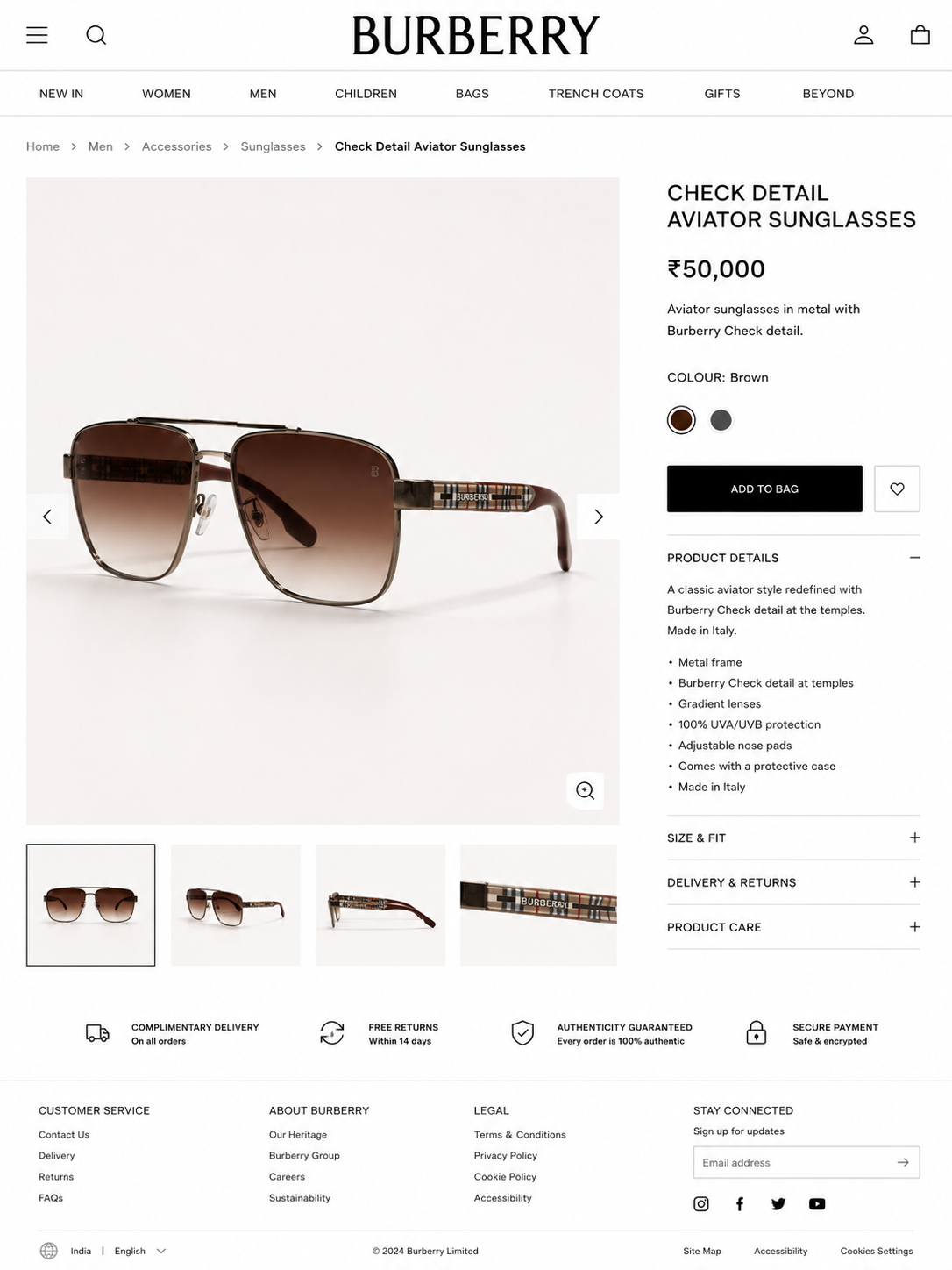 BURBERRY PREMIUM SUNGLASSES