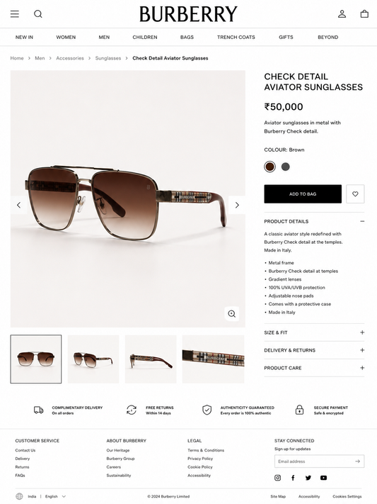 BURBERRY PREMIUM SUNGLASSES