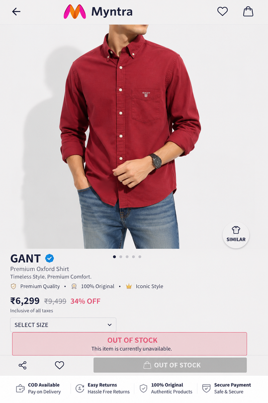 GANT LINEN RUBY RED SHIRT