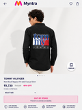 TOMMY HILFIGER SIDE STRIP BLACK SHIRT