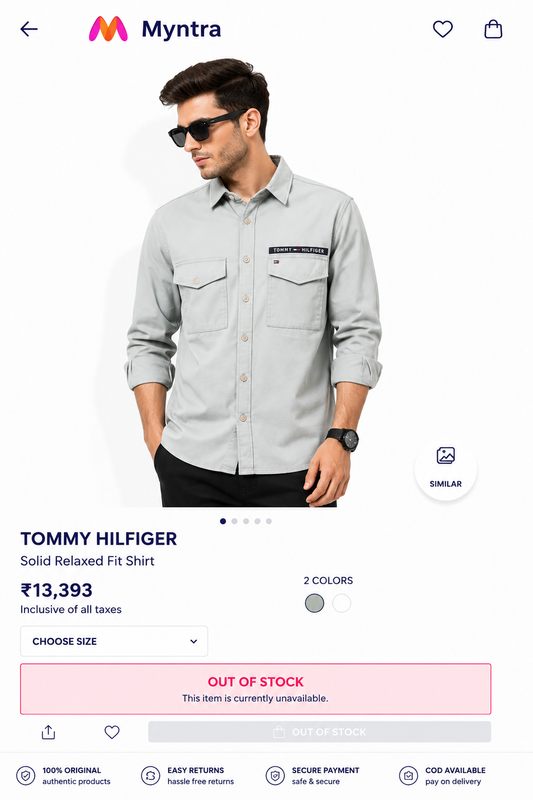 TOMMY HILFIGER LIGHT SAGE GREY SHIRT