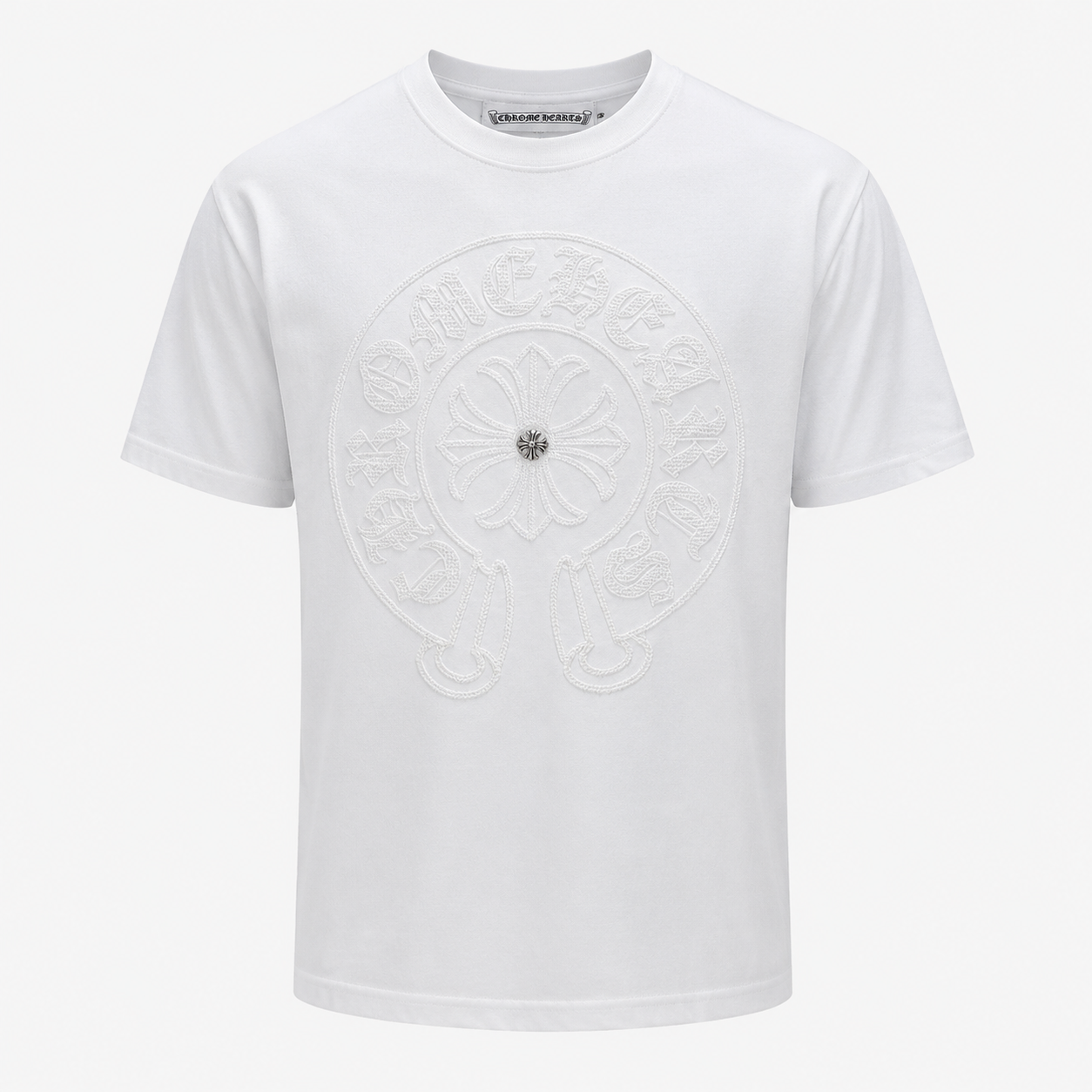 CHROME HEART IMPORTED LUXURY HIGH QUALITY WHITE TSHIRT