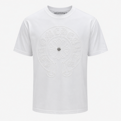 CHROME HEART IMPORTED LUXURY HIGH QUALITY WHITE TSHIRT