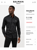 BALMAIN PARIS STEEL LOGO BLACK SHIRT