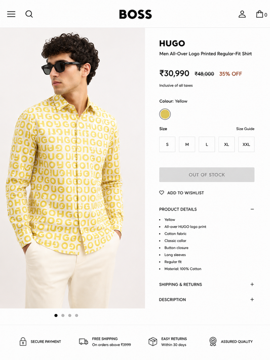 BOSS YELLOW SHIRT