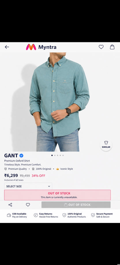 GANT LINEN SHIRT OCEAN TEAL COLOUR