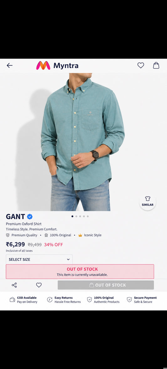 GANT LINEN OCEAN TEAL SHIRT