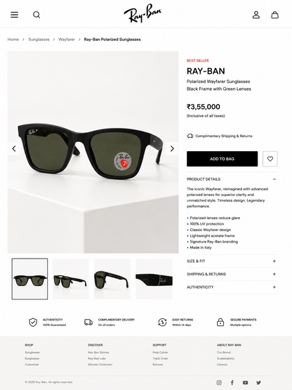 RAY BAN PREMIUM SUNGLASSES