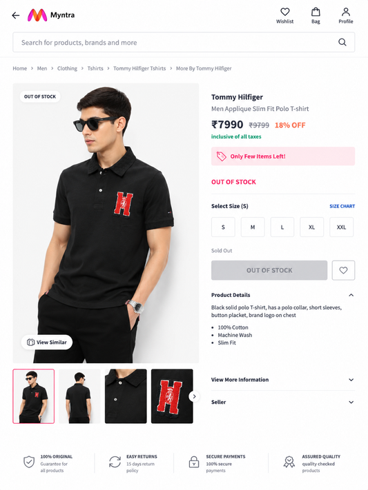 TOMMY HILFIGER BLACK TSHIRT