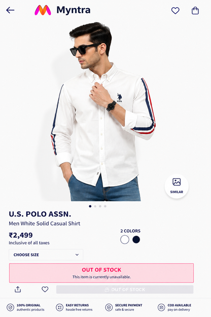 U.S. POLO ASSN. WHITE COLOUR SHIRT