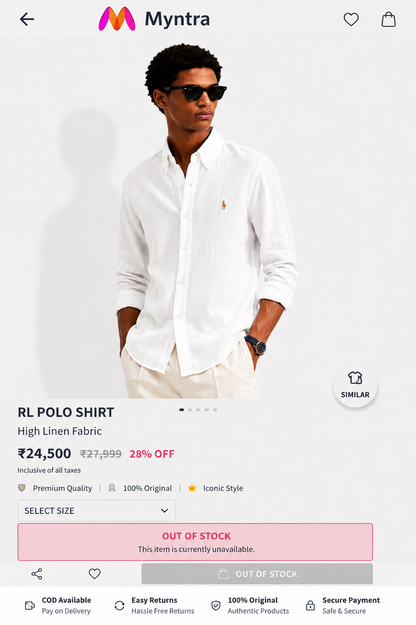 RL POLO LINEN CLASSIC WHITE SHIRT