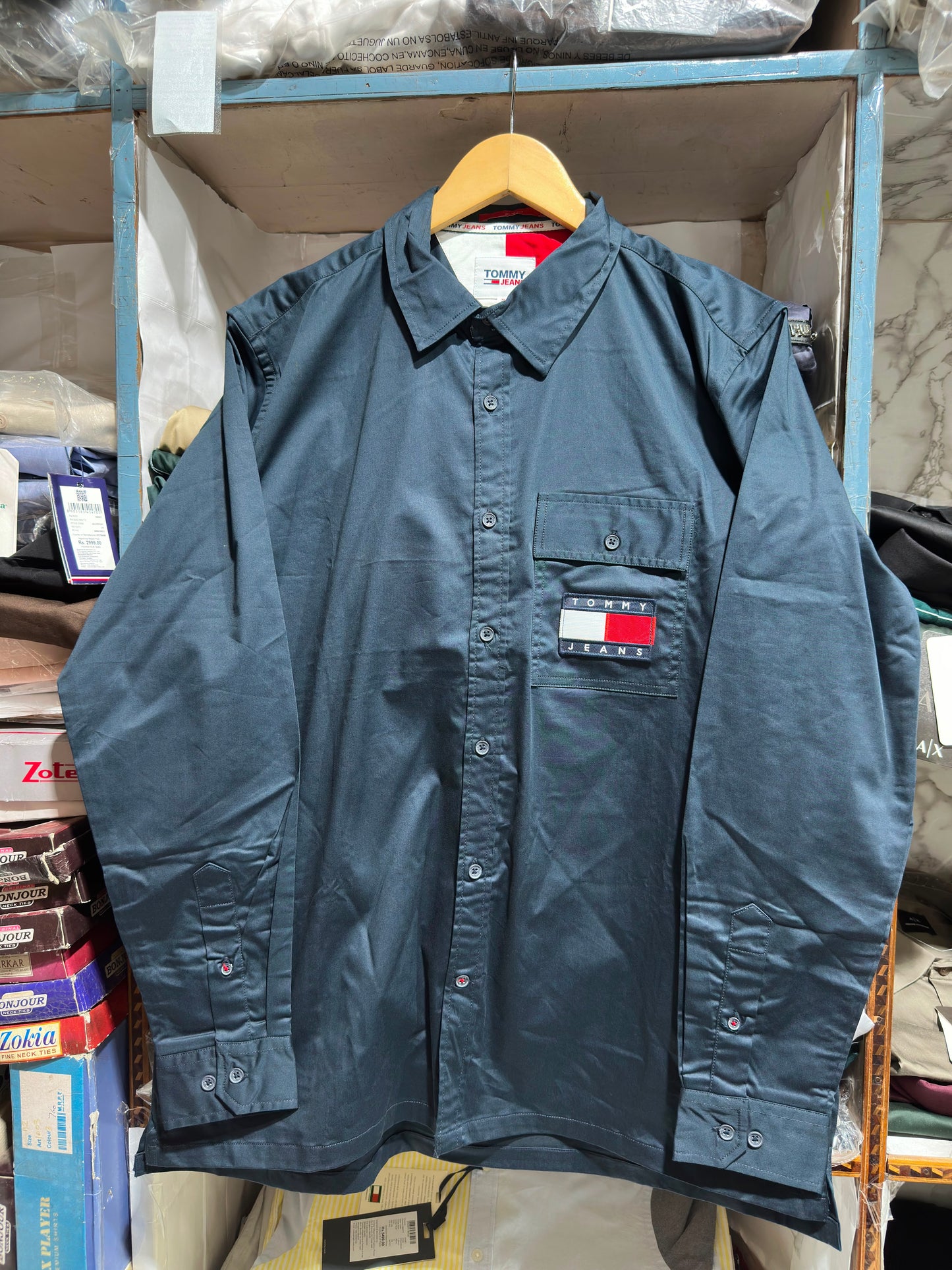 TOMMY HILFIGER CHARCOAL GREY COLOUR SHIRT