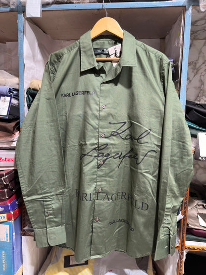 KARL LAGERFELD OLIVE GREEN COLOUR SHIRT