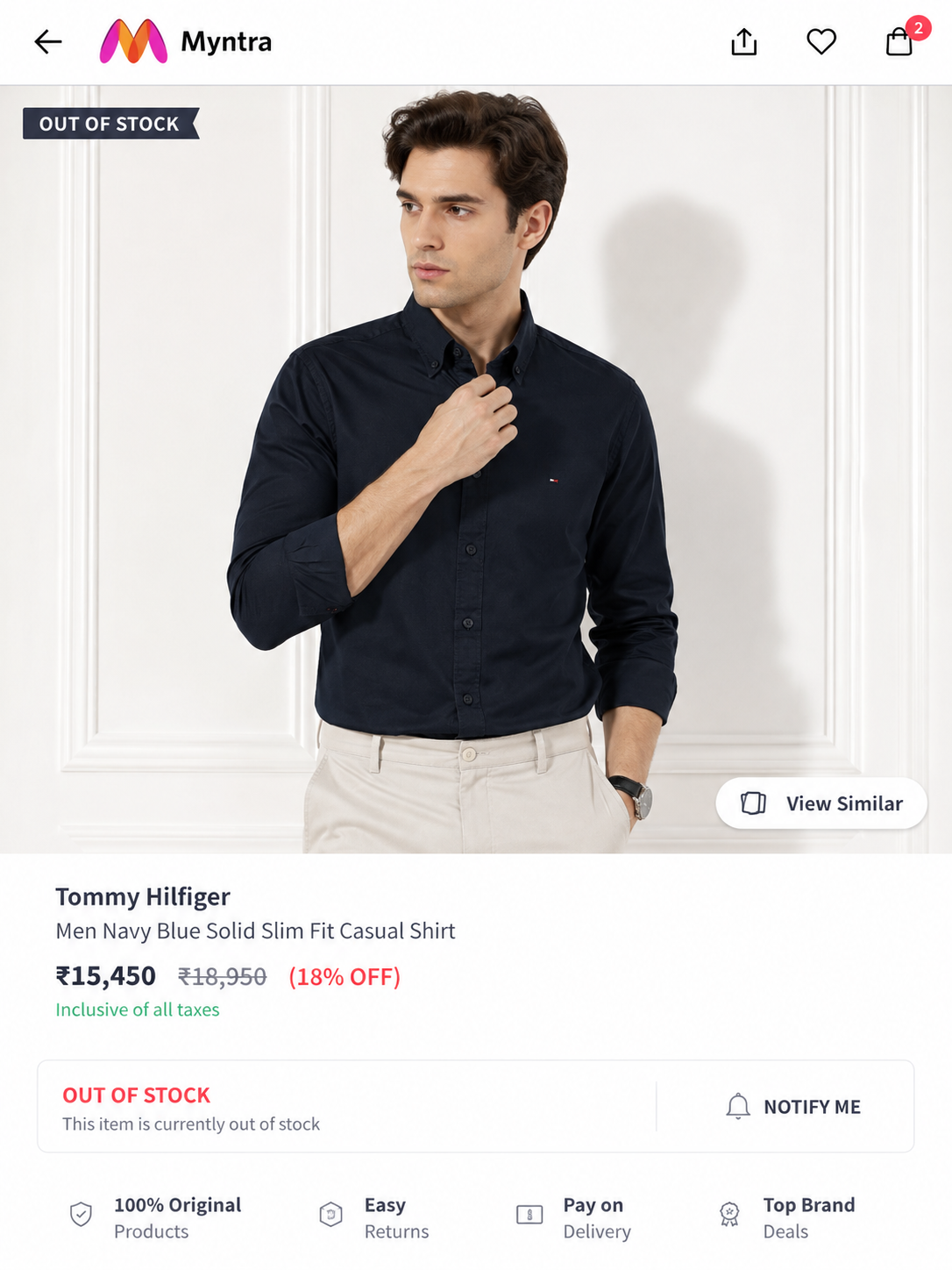 TOMMY HILFIGER DARK BLUE SHIRT