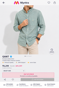 GANT LINEN SHIRT SMOKY TEAL COLOUR
