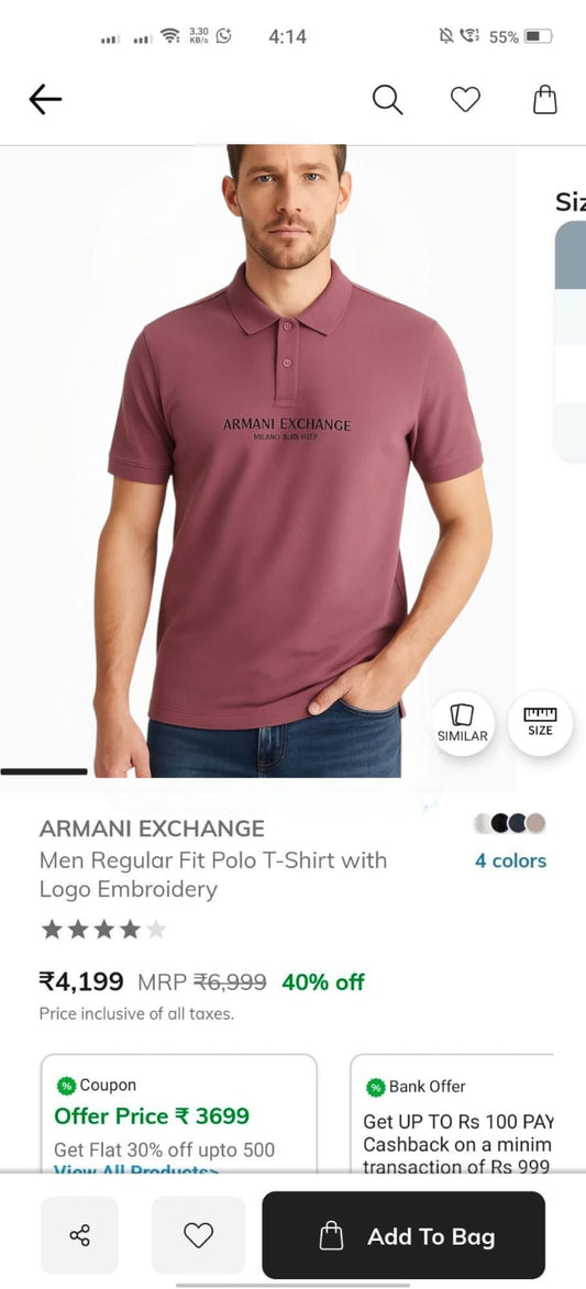 ARMANI EXCHANGE AX TSHIRT