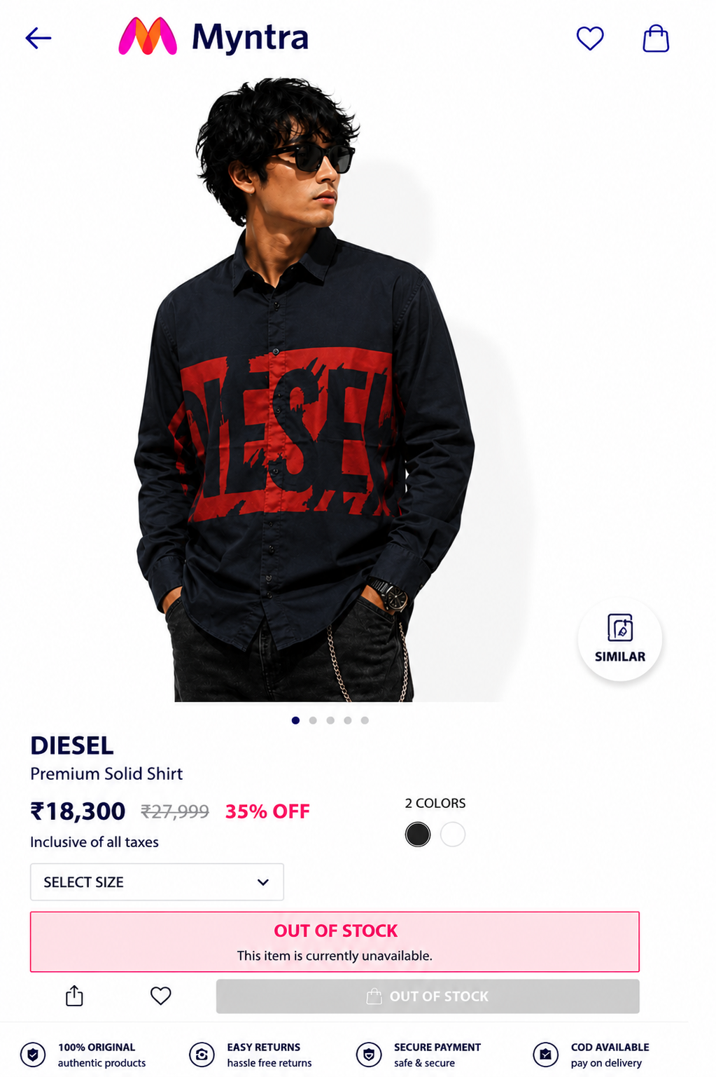 DIESEL NAVY BLUE COLOUR SHIRT