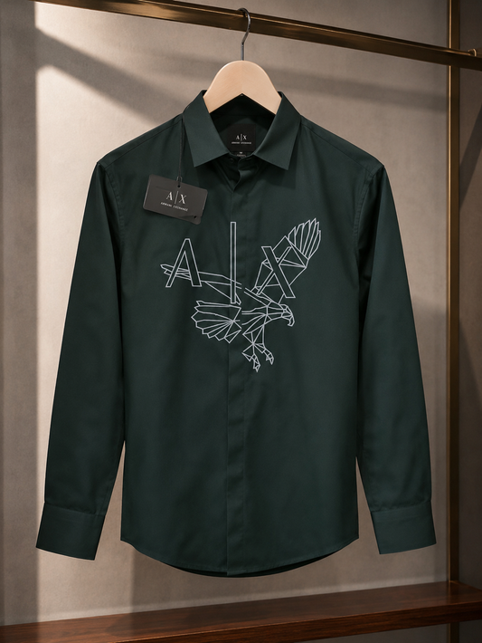 ARMANI EXCHANGE AX DARK GREEN SHIRT