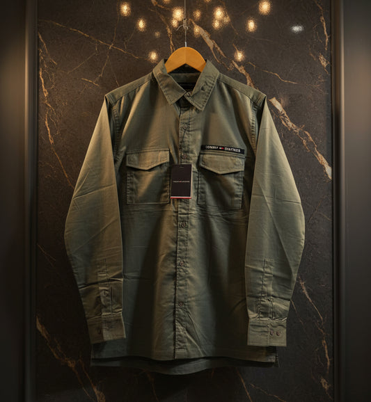 TOMMY HILFIGER SAGE GREEN SHIRT