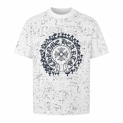 CHROME HEART IMPORTED LUXURY HIGH QUALITY WHITE TSHIRT