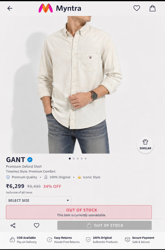 GANT LINEN OFF WHITE SHIRT