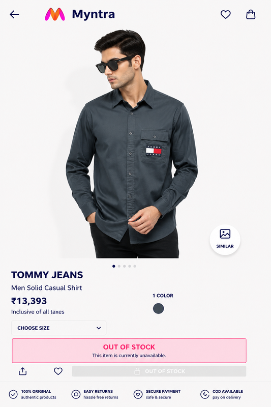TOMMY HILFIGER CHARCOAL GREY SHIRT