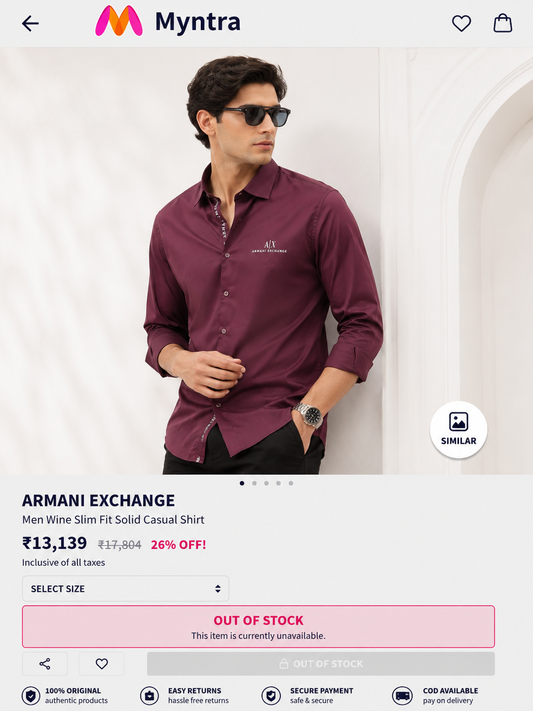 ARMANI EXCHANGE AX MAROON SHIRT