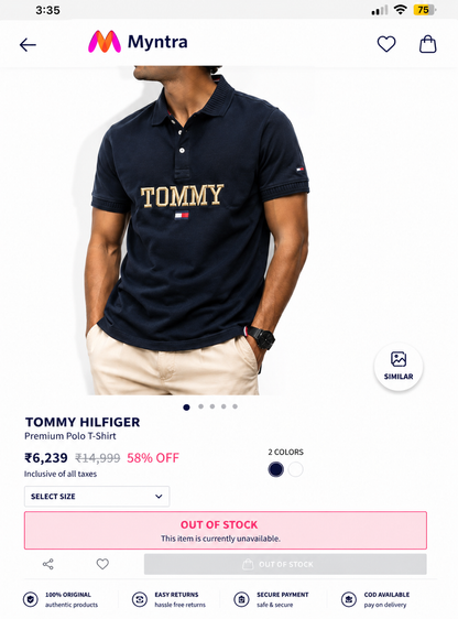 TOMMY HILFIGER NAVY BLUE TSHIRT